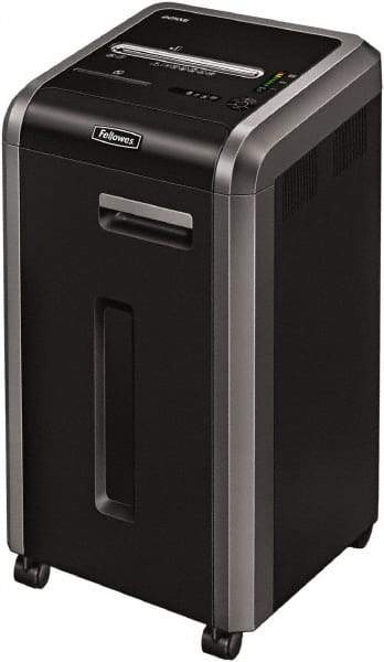 FELLOWES - 5/64 x 15/32" Strip, 16 Sheet Micro Cut Commercial Shredder - 17-3/4" Long x 17-1/8" Wide x 30-3/4" High, Level 5 Security, 16 Gal Wastebasket - Makers Industrial Supply