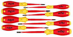 Insulated Slim Integrated Insulation 8 Piece Screwdriver Set Slotted 3.5; 4; 4.5; 5.5; Phillips #1 & 2; Square #1 & 2 - Makers Industrial Supply