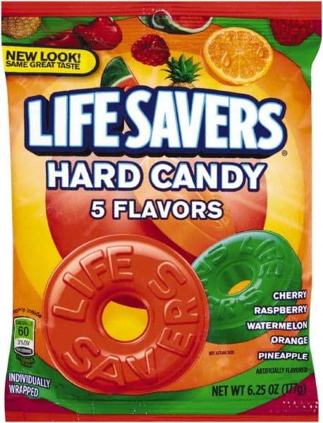 LifeSavers - Candy - Original Five Flavors Hard Candy, Individually Wrapped, 6.25oz Bag - Makers Industrial Supply