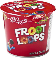 Kellogg's - Cereal - Froot Loops Breakfast Cereal, Single-Serve 1.5oz Cup, 6/Box - Makers Industrial Supply