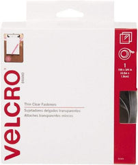 VELCRO Brand - 3/4" Wide x 5 Yd Long Adhesive Backed Hook & Loop Roll - Continuous Roll, Clear - Makers Industrial Supply