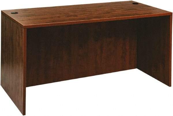 ALERA - Woodgrain Laminate Desk Shell - 59-1/8" Wide x 29-1/2" Deep x 29-5/8" High, Medium Cherry - Makers Industrial Supply