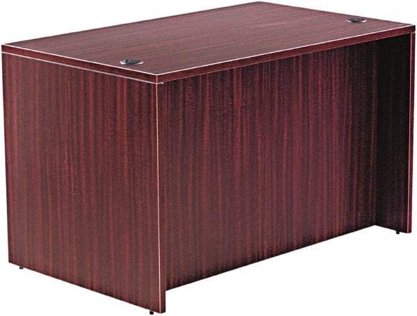 ALERA - Woodgrain Laminate Straight Front Desk - 47-1/4" Wide x 29-1/2" Deep x 29-5/8" High, Mahogany - Makers Industrial Supply