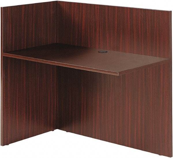 ALERA - Woodgrain Laminate Reception Desk - 44" Wide x 23-5/8" Deep x 41-1/2" High, Mahogany - Makers Industrial Supply