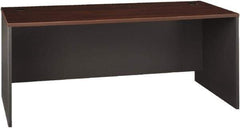 Bush Business Furniture - Laminate Over Wood Desk Shell - 71-1/8" Wide x 29-3/8" Deep x 29-7/8" High, Hansen Cherry & Graphite Gray - Makers Industrial Supply