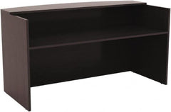 ALERA - Woodgrain Laminate Reception Desk - 71" Wide x 35-1/2" Deep x 42-1/2" High, Espresso - Makers Industrial Supply