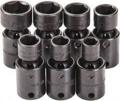 Proto - 7 Piece 3/8" Drive Black Finish Impact Socket Set - 6 Points, 3/8" to 3/4" Range, Inch Measurement Standard - Makers Industrial Supply