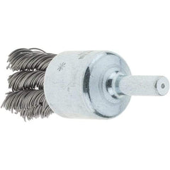 Tru-Maxx - 3/4" Brush Diam, Knotted, End Brush - 1/4" Diam Steel Shank, 22,000 Max RPM - Makers Industrial Supply