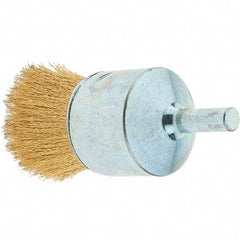 Tru-Maxx - 1" Brush Diam, Crimped, Flared End Brush - 1/4" Diam Steel Shank, 20,000 Max RPM - Makers Industrial Supply