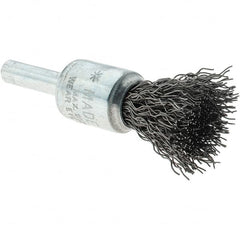 Tru-Maxx - 1/2" Brush Diam, Crimped, Flared End Brush - 1/4" Diam Steel Shank, 25,000 Max RPM - Makers Industrial Supply