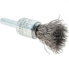 Tru-Maxx - 1/2" Brush Diam, Crimped, Flared End Brush - 1/4" Diam Steel Shank, 25,000 Max RPM - Makers Industrial Supply