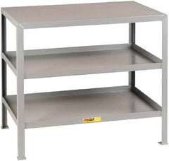 Little Giant - 48 Wide x 24" Deep x 32-1/2" High, 12 Gauge Steel Heavy-Duty Machine Table - Fixed Legs, Gray - Makers Industrial Supply