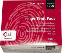 LEE - 3-3/4" Wide x 2" High x 2" Deep, Inked Fingerprint Pad - Plastic, Black - Makers Industrial Supply