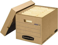 BANKERS BOX - 1 Compartment, 13" Wide x 12" High x 16-1/4" Deep, Storage Box - Corrugated Fiberboard, Kraft (Color) - Makers Industrial Supply