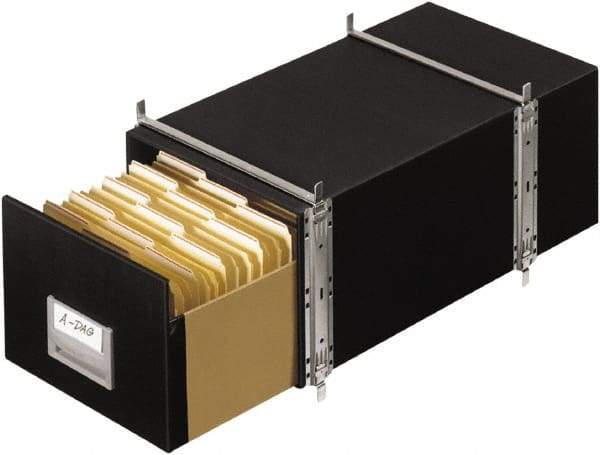 BANKERS BOX - 1 Compartment, 17" Wide x 11-1/8" High x 25-1/2" Deep, Storage Box - Steel Frame, Black - Makers Industrial Supply