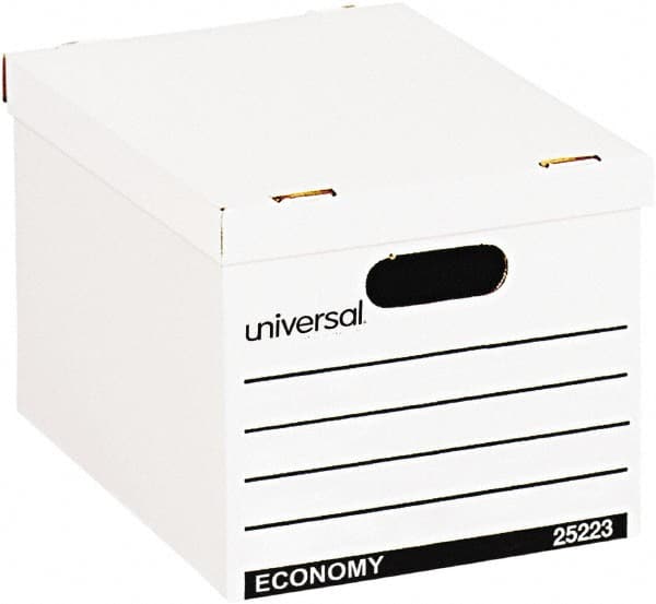 UNIVERSAL - 1 Compartment, 12" Wide x 10" High x 15" Deep, Storage Box - Corrugated Fiberboard, White - Makers Industrial Supply