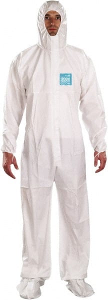 Ansell - Size L Film Laminate Chemical Resistant General Purpose Coveralls - Makers Industrial Supply