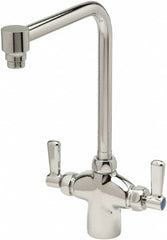 Zurn - Bent Riser, Two Handle, Chrome Plated Single Hole Mount, Laboratory Faucet - Lever Handle - Makers Industrial Supply