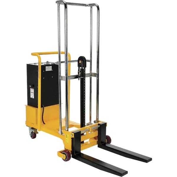 Vestil - 550 Lb Capacity, 57" Lift Height, Battery Operated Lift - 2" Lowered Height, 25-1/2" Fork Length, 31" Overall Width - Makers Industrial Supply