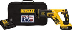 DeWALT - 20V, 0 to 2,900 SPM, Cordless Reciprocating Saw - 1-1/8" Stroke Length, 14-1/2" Saw Length, 1 Lithium-Ion Battery Included - Makers Industrial Supply