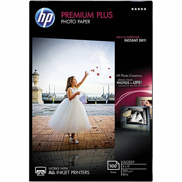 Hewlett-Packard - 4" x 6" White Photo Paper - Use with Inkjet Printers - Makers Industrial Supply