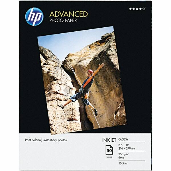 Hewlett-Packard - 8-1/2" x 11" White Photo Paper - Use with Inkjet Printers - Makers Industrial Supply