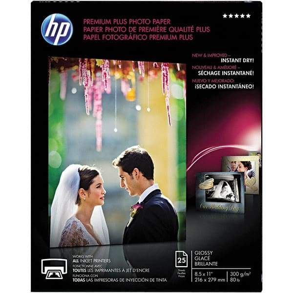 Hewlett-Packard - 8-1/2" x 11" White Photo Paper - Use with Inkjet Printers - Makers Industrial Supply