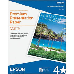 Epson - 8-1/2" x 11" Bright White Photo Paper - Use with Inkjet Printers - Makers Industrial Supply