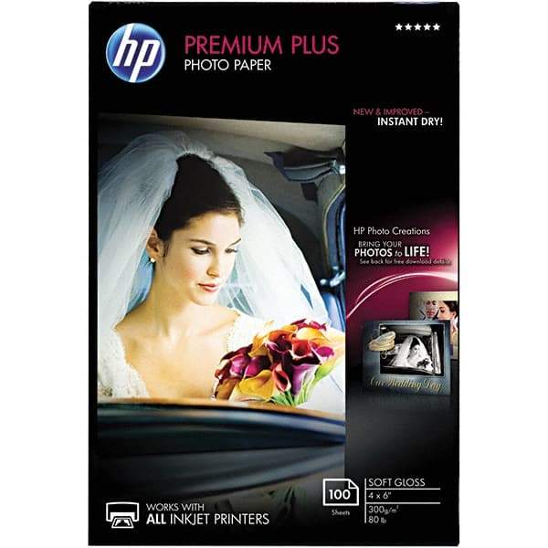 Hewlett-Packard - 4" x 6" White Photo Paper - Use with Inkjet Printers - Makers Industrial Supply