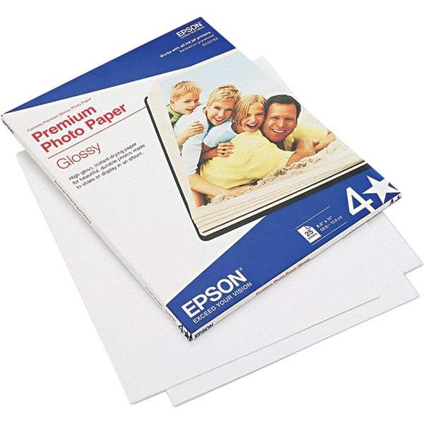 Epson - 8-1/2" x 11" Bright White Photo Paper - Use with Inkjet Printers - Makers Industrial Supply