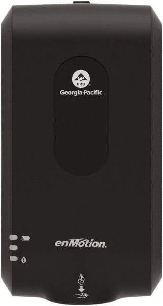 Georgia Pacific - 1000 to 1200mL Foam Hand Sanitizer Dispenser - Plastic, Wall Mounted, Black - Makers Industrial Supply