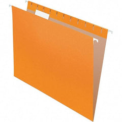 Pendaflex - 8-1/2 x 11", Letter Size, Orange, Hanging File Folder - 11 Point Stock, 1/5 Tab Cut Location - Makers Industrial Supply