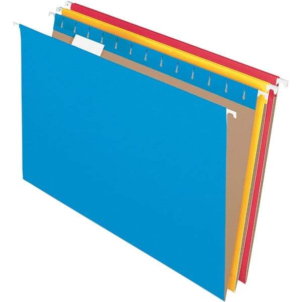 Pendaflex - 9-1/2 x 16", Legal, Assorted Colors, Hanging File Folder - 11 Point Stock, 1/5 Tab Cut Location - Makers Industrial Supply