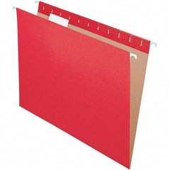 Pendaflex - 8-1/2 x 11", Letter Size, Red, Hanging File Folder - 11 Point Stock, 1/5 Tab Cut Location - Makers Industrial Supply