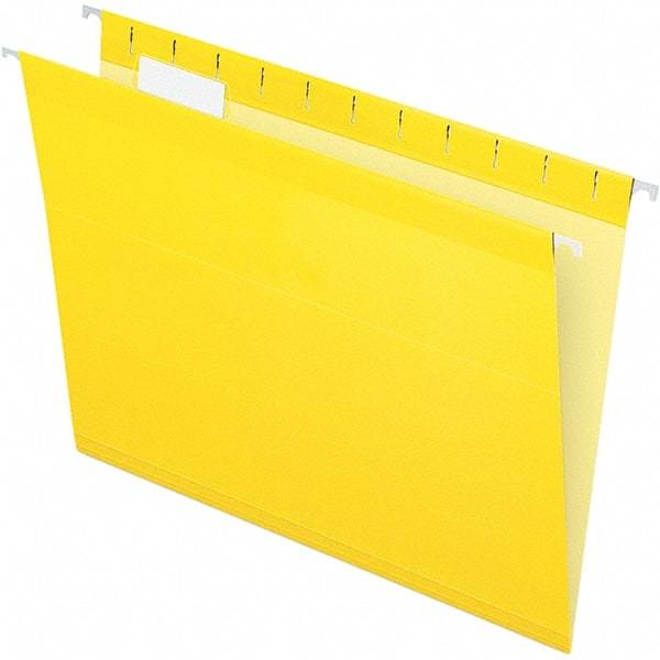 Pendaflex - 8-1/2 x 11", Letter Size, Yellow, Hanging File Folder - 11 Point Stock, 1/5 Tab Cut Location - Makers Industrial Supply