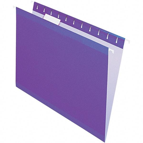 Pendaflex - 8-1/2 x 11", Letter Size, Violet, Hanging File Folder - 11 Point Stock, 1/5 Tab Cut Location - Makers Industrial Supply