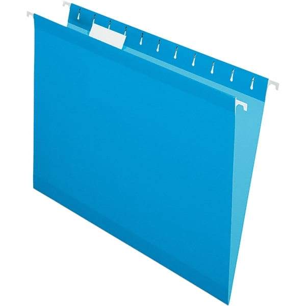 Pendaflex - 8-1/2 x 11", Letter Size, Blue, Hanging File Folder - 11 Point Stock, 1/5 Tab Cut Location - Makers Industrial Supply