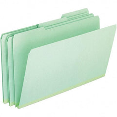 Pendaflex - 9-1/2 x 14-5/8", Legal, Green, File Folders with Top Tab - 25 Point Stock, Assorted Tab Cut Location - Makers Industrial Supply