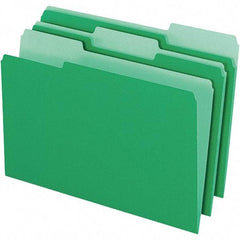 Pendaflex - 9-1/2 x 14-5/8", Legal, Green/Light Green, File Folders with Top Tab - 11 Point Stock, Assorted Tab Cut Location - Makers Industrial Supply