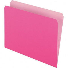 Pendaflex - 9-1/2 x 11-5/8", Letter Size, Pink, File Folders with Top Tab - 11 Point Stock, Straight Tab Cut Location - Makers Industrial Supply