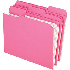 Pendaflex - 10 x 12", Letter Size, Pink, File Folders with Top Tab - 11 Point Stock, Assorted Tab Cut Location - Makers Industrial Supply