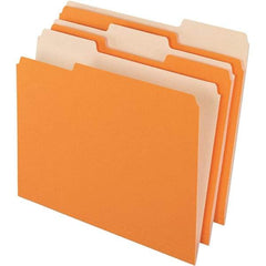 Pendaflex - 11-5/8 x 9-3/16", Letter Size, Orange, File Folders with Top Tab - 11 Point Stock, Assorted Tab Cut Location - Makers Industrial Supply