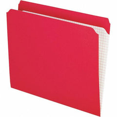 Pendaflex - 9-1/2 x 11-5/8", Letter Size, Red, File Folders with Top Tab - 11 Point Stock, Straight Tab Cut Location - Makers Industrial Supply