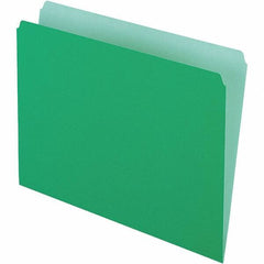 Pendaflex - 9-1/2 x 11-5/8", Letter Size, Green/Light Green, File Folders with Top Tab - 11 Point Stock, Straight Tab Cut Location - Makers Industrial Supply