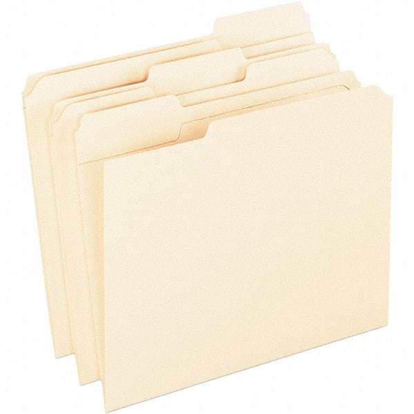 Pendaflex - 10 x 12-1/2", Letter Size, Manila, File Folders with Top Tab - 11 Point Stock, 1/3 Tab Cut Location - Makers Industrial Supply