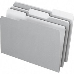 Pendaflex - 14-5/8 x 9-3/16", Legal, Gray, File Folders with Top Tab - 11 Point Stock, Assorted Tab Cut Location - Makers Industrial Supply