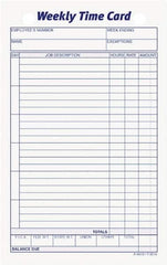 TOPS - 1" High x 4-19/64" Wide Weekly Time Cards - Use with Manual Time Record - Makers Industrial Supply