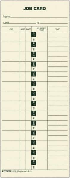 TOPS - 3-29/32" High x 9-45/64" Wide Weekly Time Cards - Use with Cincinnati L-61, Lathem L-61, Simplex 15-800622 - Makers Industrial Supply