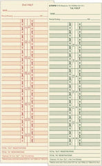 TOPS - 4-1/16" High x 11-1/8" Wide Bi-Weekly Time Cards - Use with Acroprint L34B, Cincinnati CH-131, Lathem CH-131, Simplex 10-100382, 1950-9631 - Makers Industrial Supply