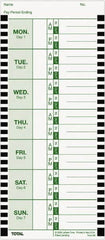 Lathem Time - 1" High x 3-3/4" Wide Weekly Time Cards - Use with Lathem Model 800P - Makers Industrial Supply